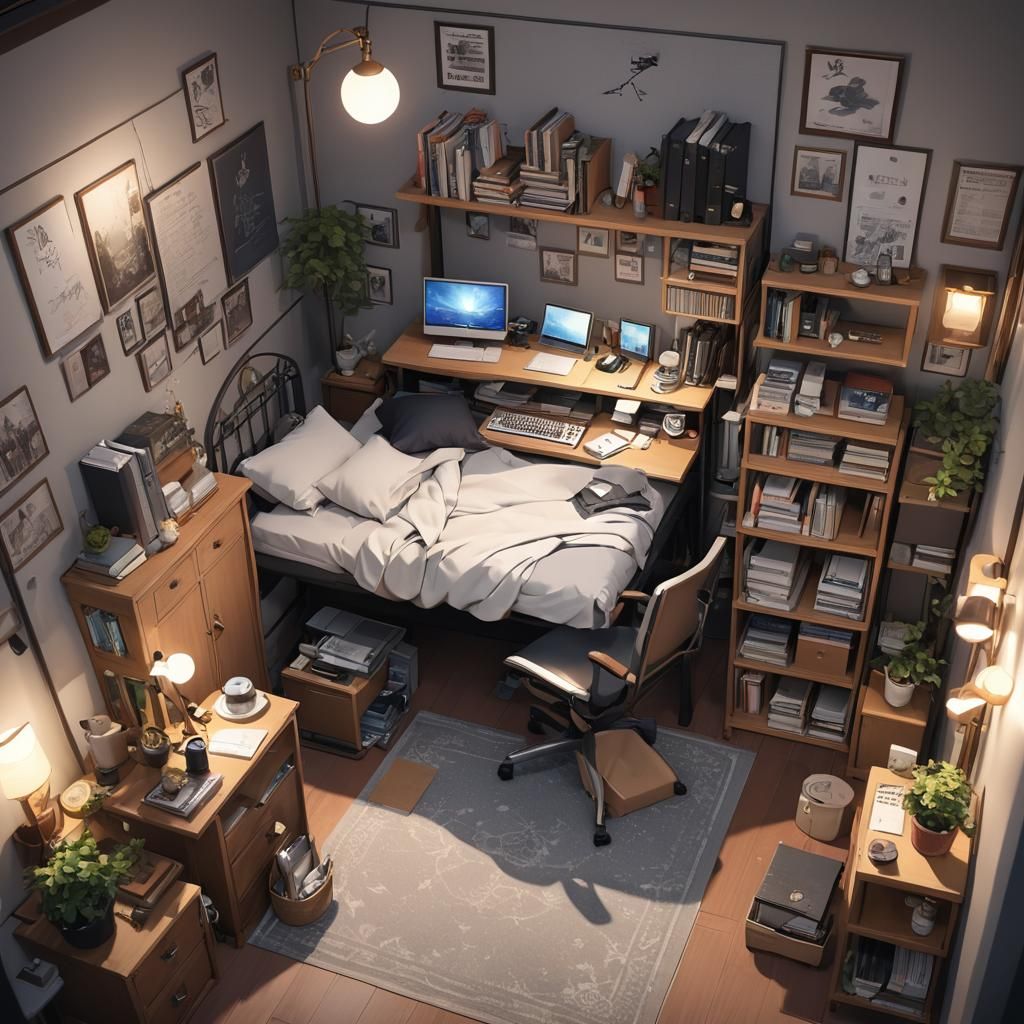 Detailed 3D Anime Room Interior Design
