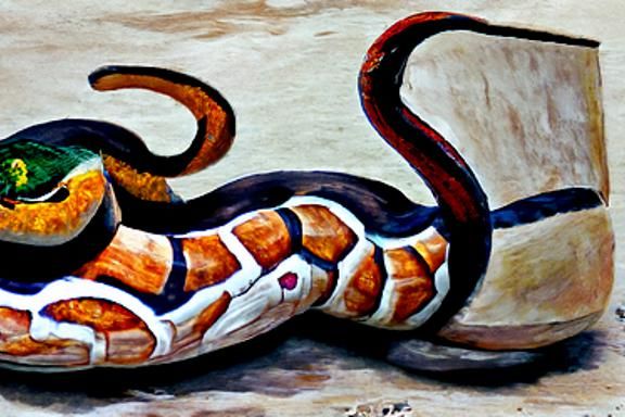 Detailed Painting of a Snake with Legs