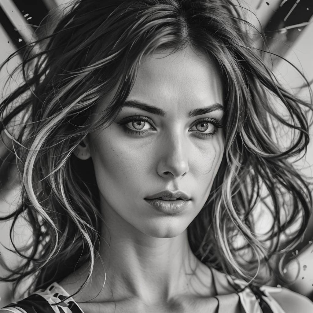 Striking Portrait of a Beautiful Woman in Synthography