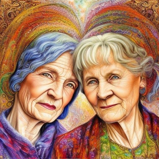 Polish Grandmothers in Fantasy Art Style