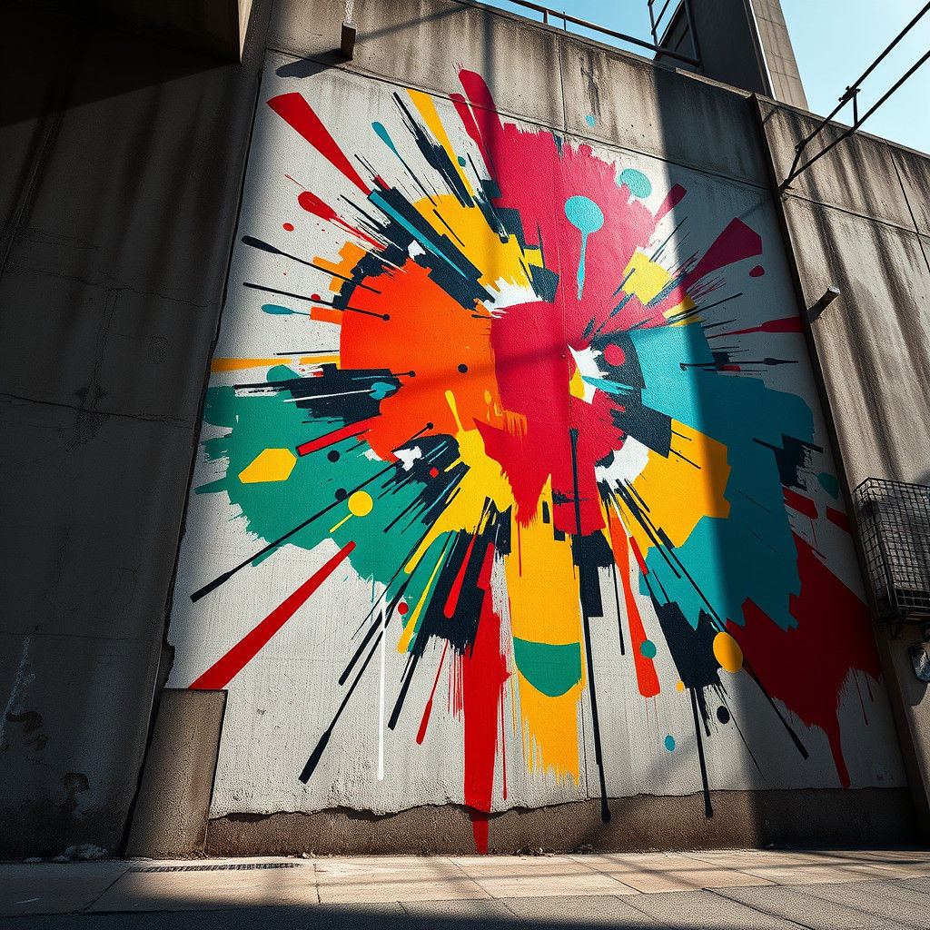 street art piece on a concrete wall