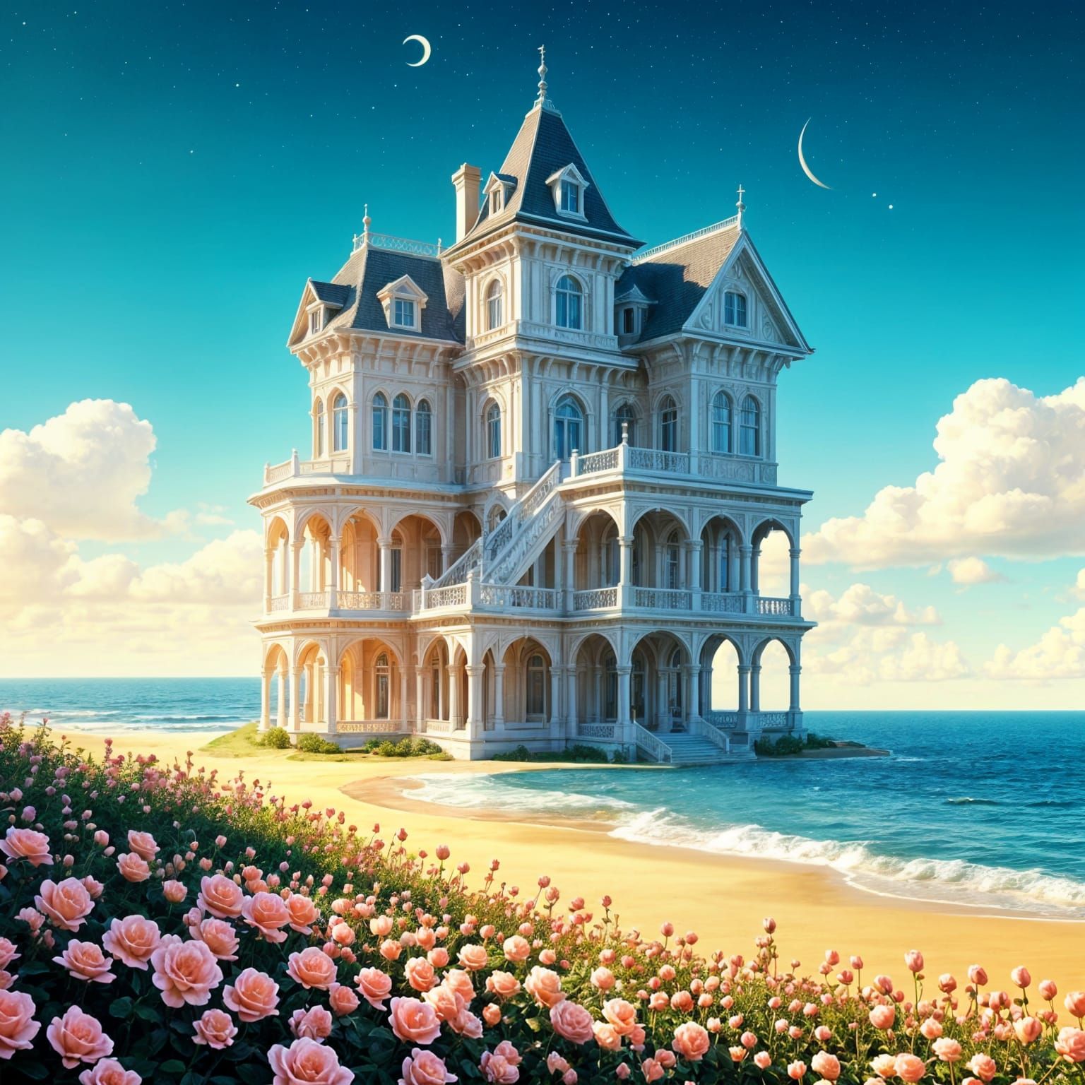 Mysterious Victorian Mansion with Escher-Inspired Portals