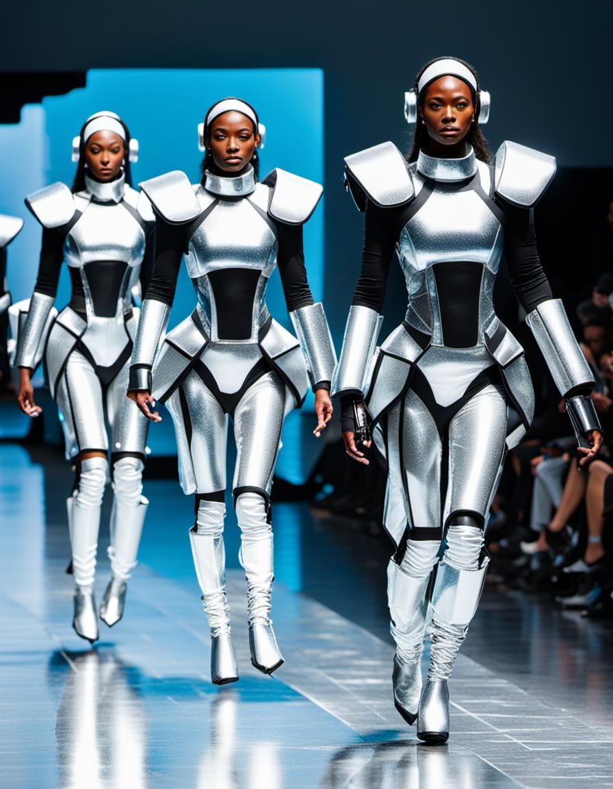 Futuristic Fashion Show Featuring High-Tech Jetpacks