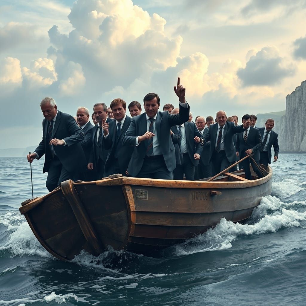 Politicians Brave Turbulent Waters Near Dover's Iconic Cliff...
