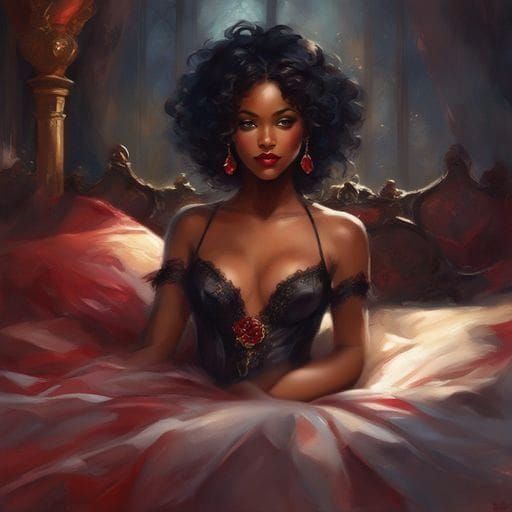 Sensual Portrait of Haitian Girl in Lingerie