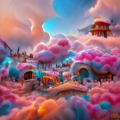 Cotton Candy Village in the Clouds