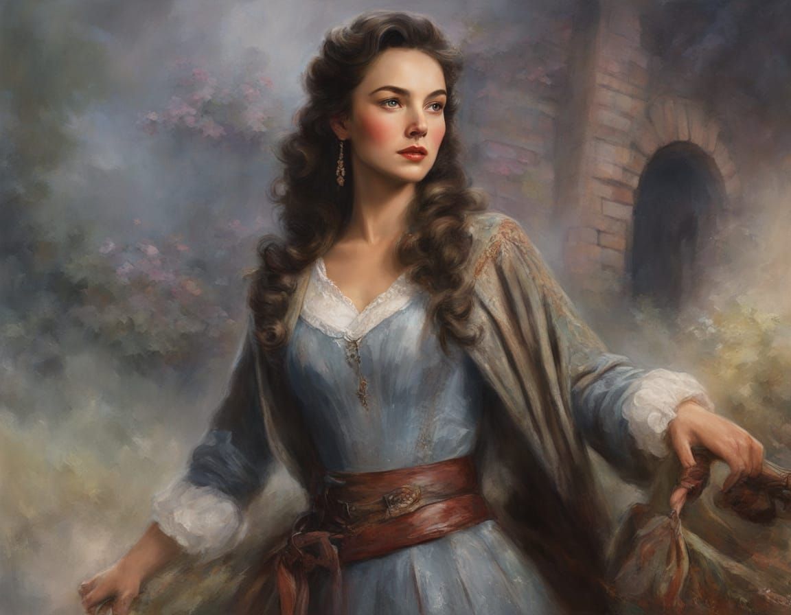 Dreamy Portrait in Impasto Style