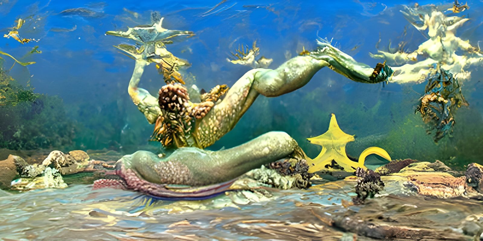 Atlantis Merman in 8K 3D Detailed Painting