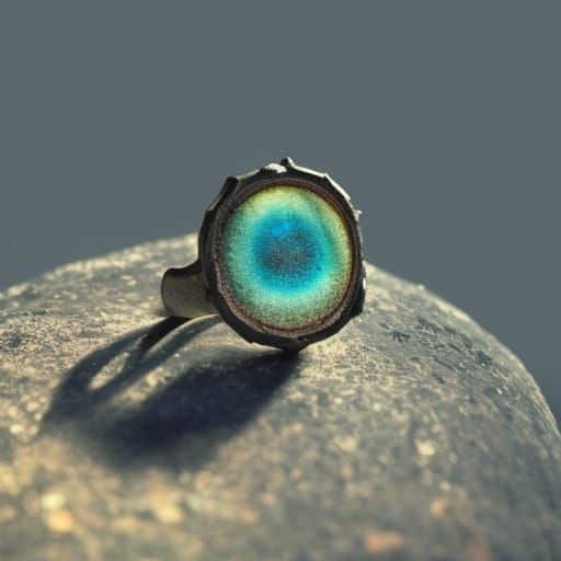 Ring on a hand with the earth as a diamond, detailed intricate texture, dark background, dynamic light, hyper realism, 8...