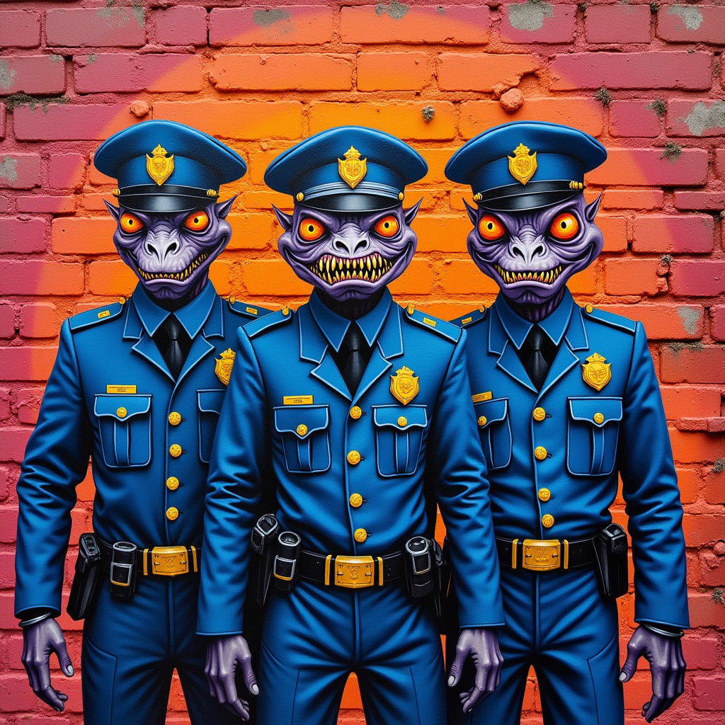 Demonic Turd Cops: Graffiti Street Art