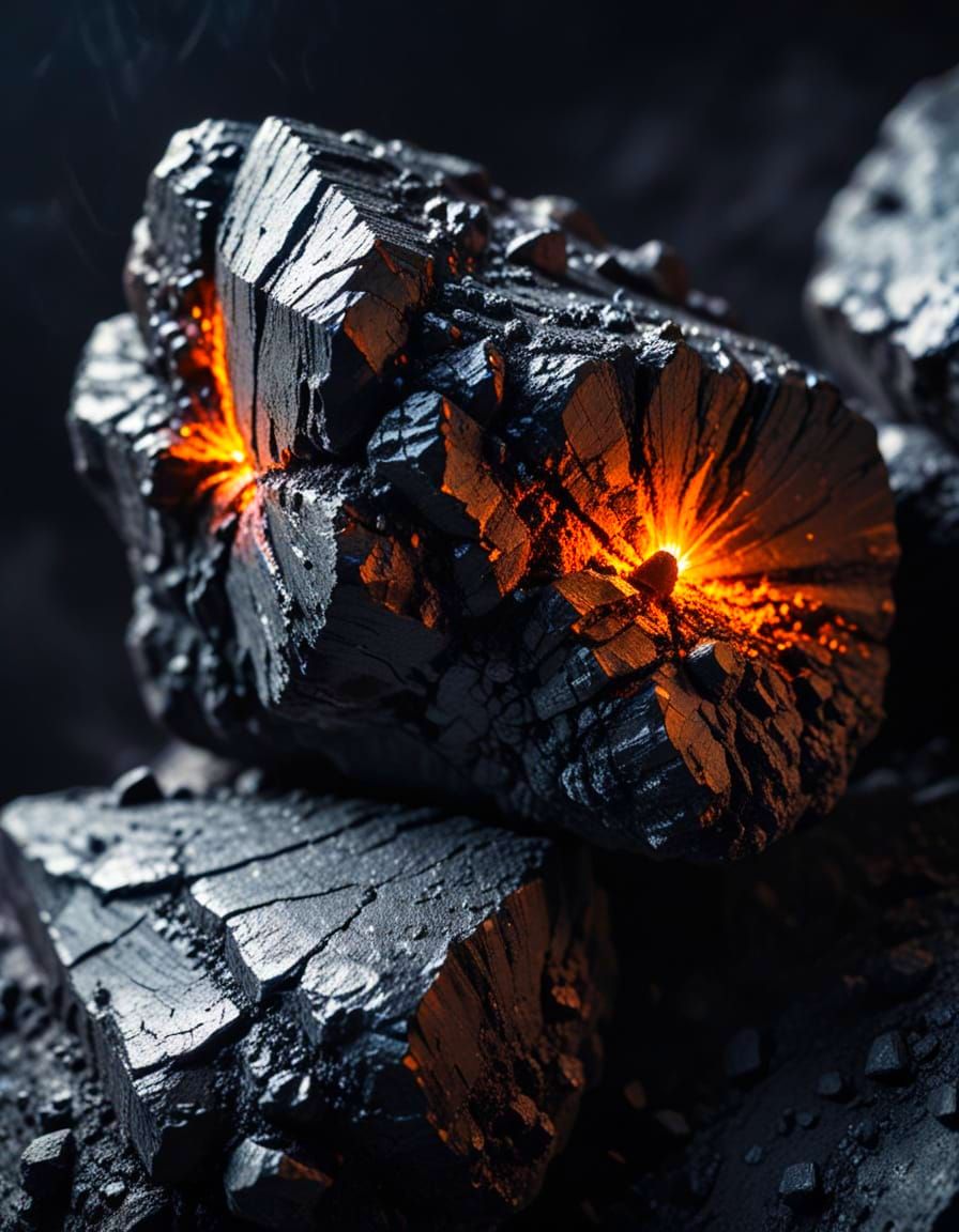 Detailed Macro Photograph of Lignite