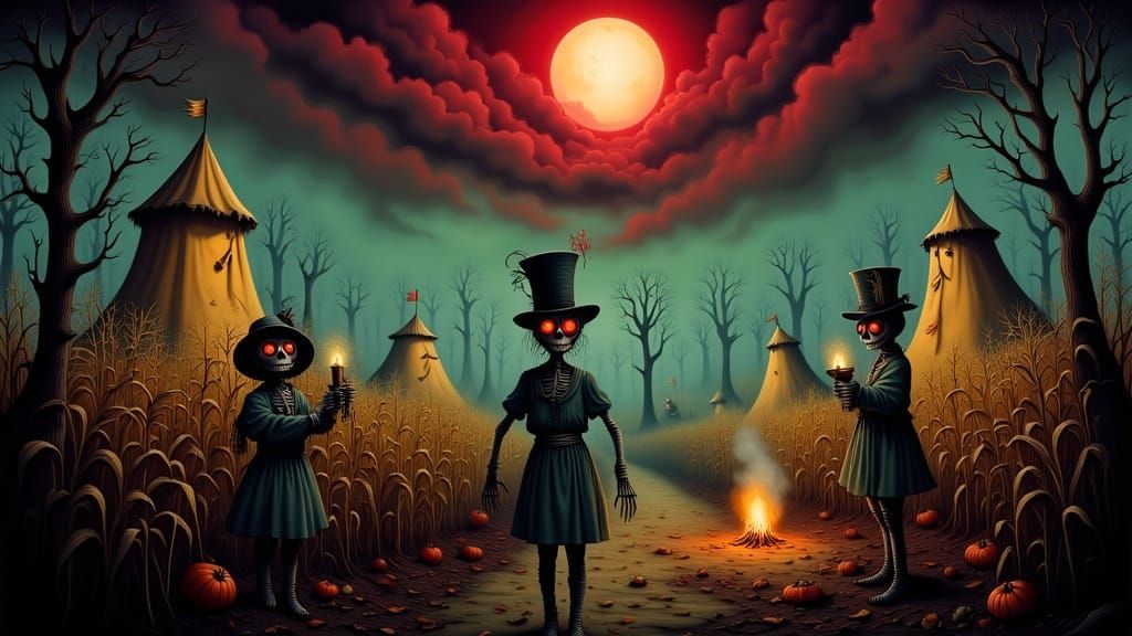 Gothic Harvest Festival Under Blood Moon