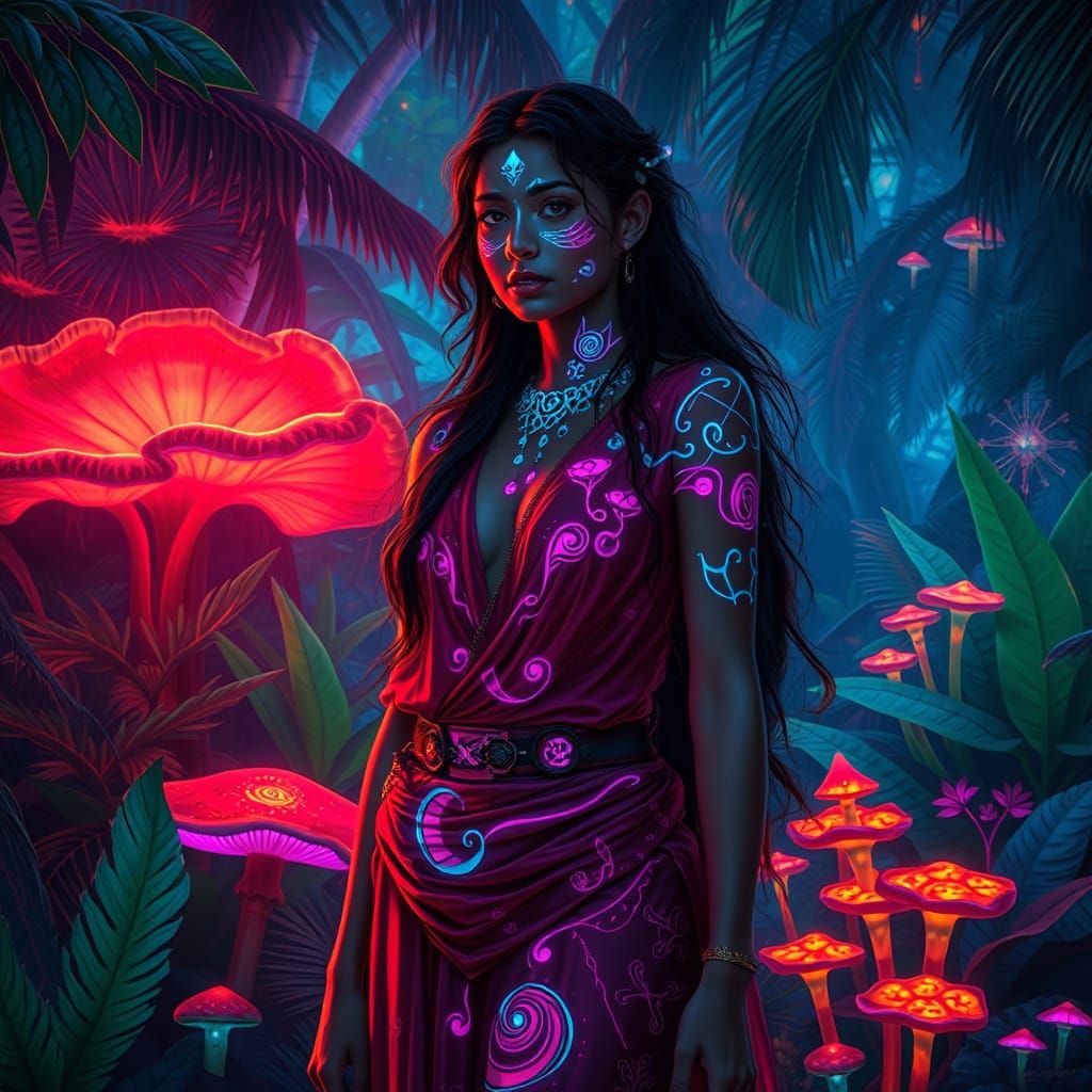 Eastern Mystic Radiates Bioluminescent Light in Tropical Par...