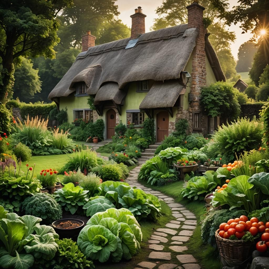 Charming Thatched Cottage with Vegetable Garden