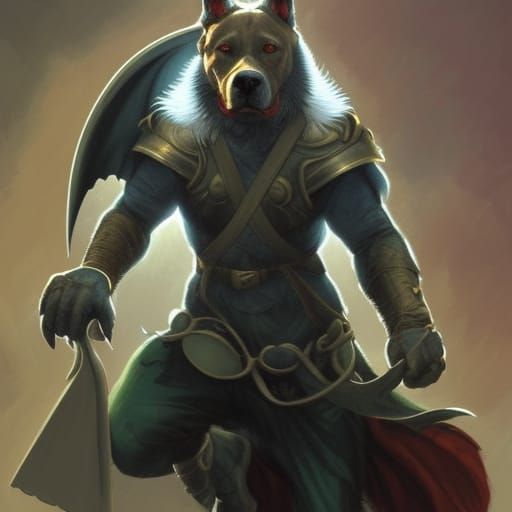 Dogfolk War Cleric with Dragonscale Shield