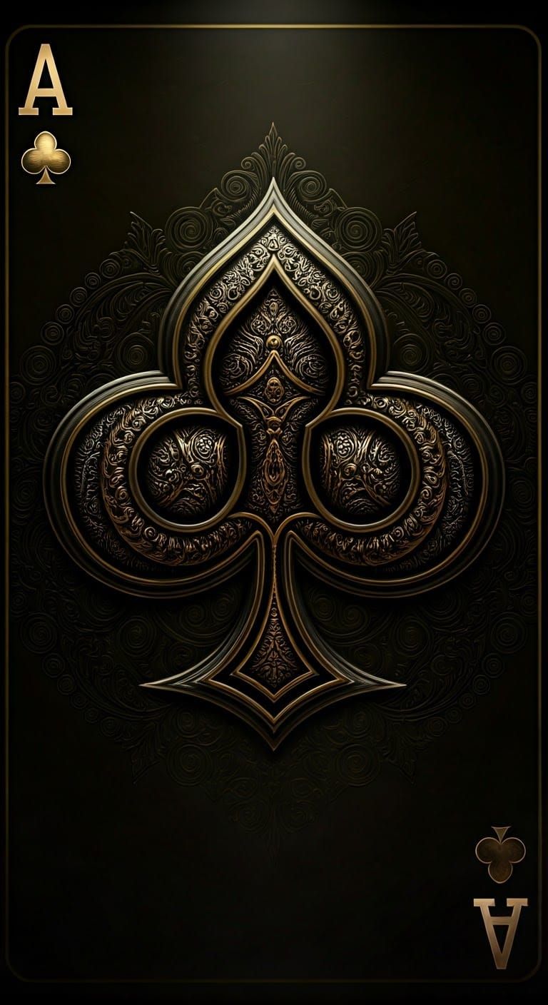 Majestic Metallic Ace of Clubs Playing Card