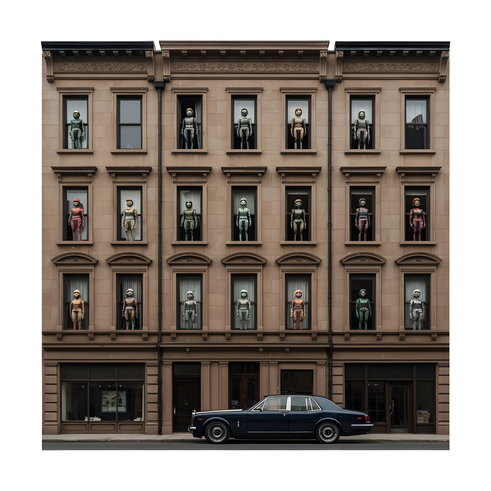 Dystopian Robots in Windows, Simon Stålenhag Style