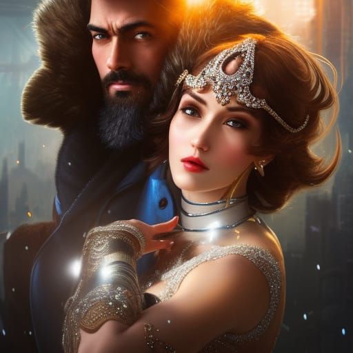 Ice Skating Couple's Dance on the Ice Ring