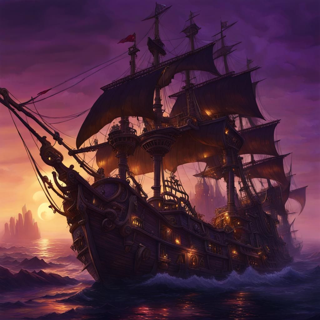 Werewolf Pirate Ship: Dark Fantasy Concept Art