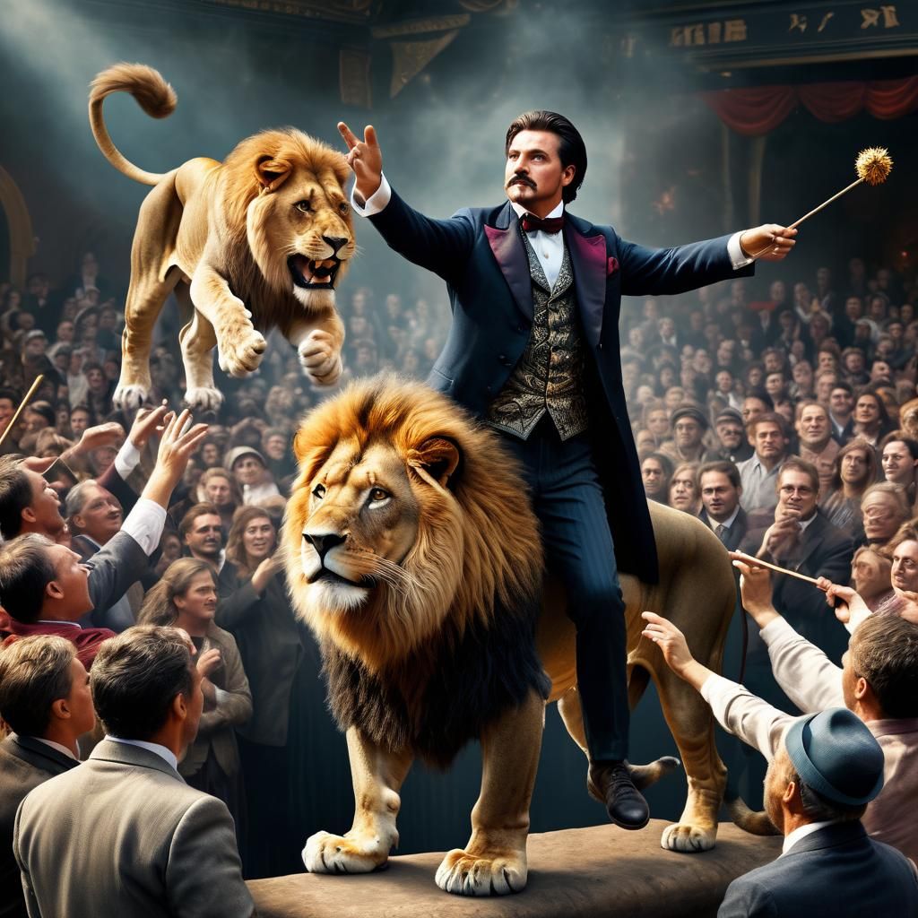 Magician's Wand Lets Lion Fly