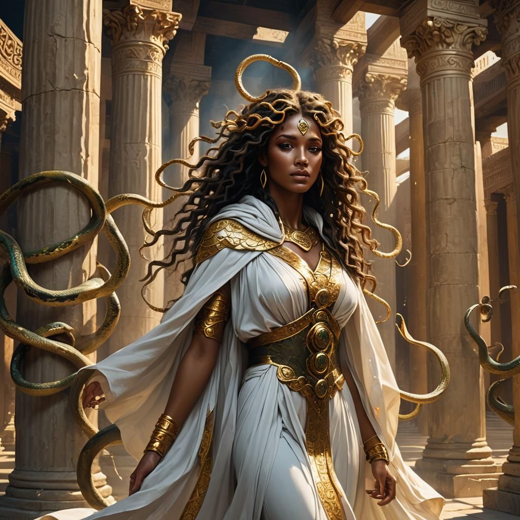 Medusa in Ancient Temple Concept Art