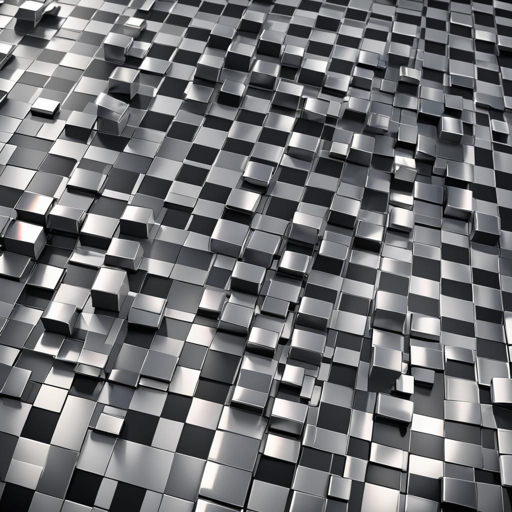 Gradient Checkerboard in Hyperrealistic 3D Concept Art