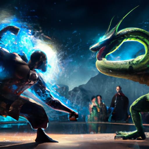 Chaotic Rap Battle in Dark Fantasy Style