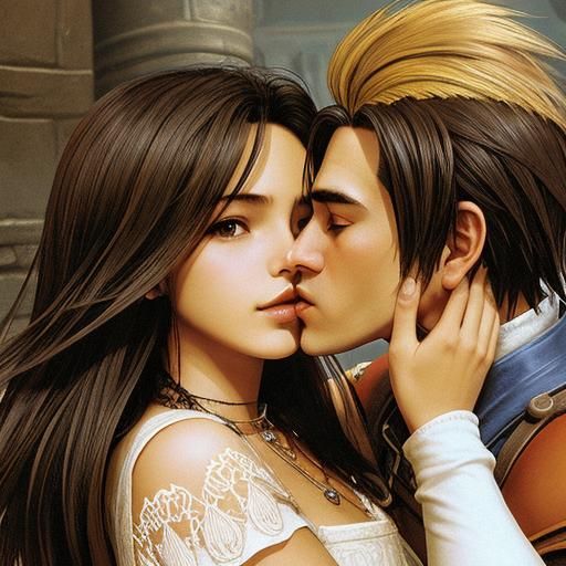 Romantic Kiss in Final Fantasy IX Style