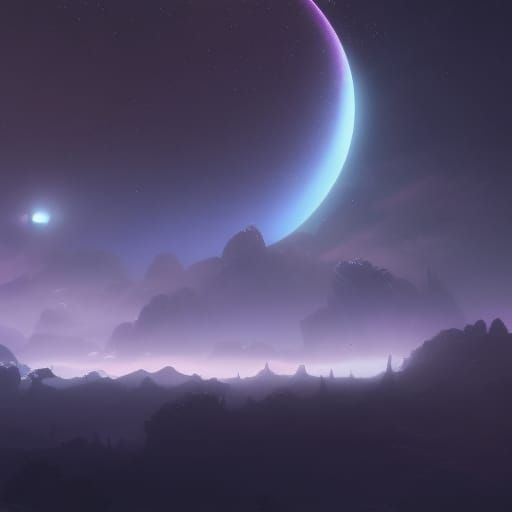 Fantastical Night Sky Matte Painting