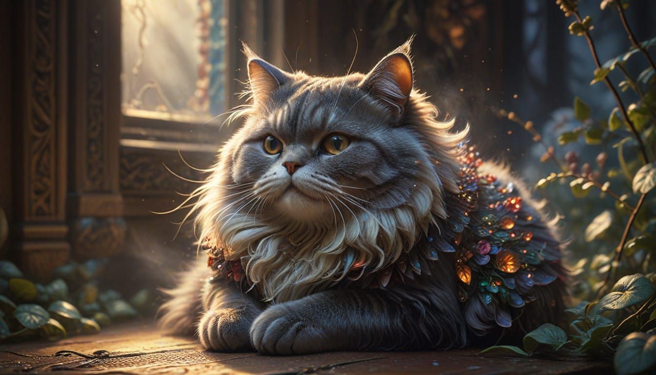 Mystical Miniature Cat in Elegant Costume