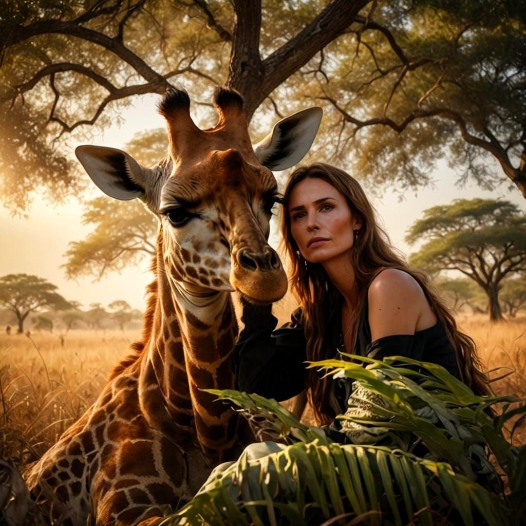 Savannah Goddess in Hybrid Form Photographed in Hyperrealist...