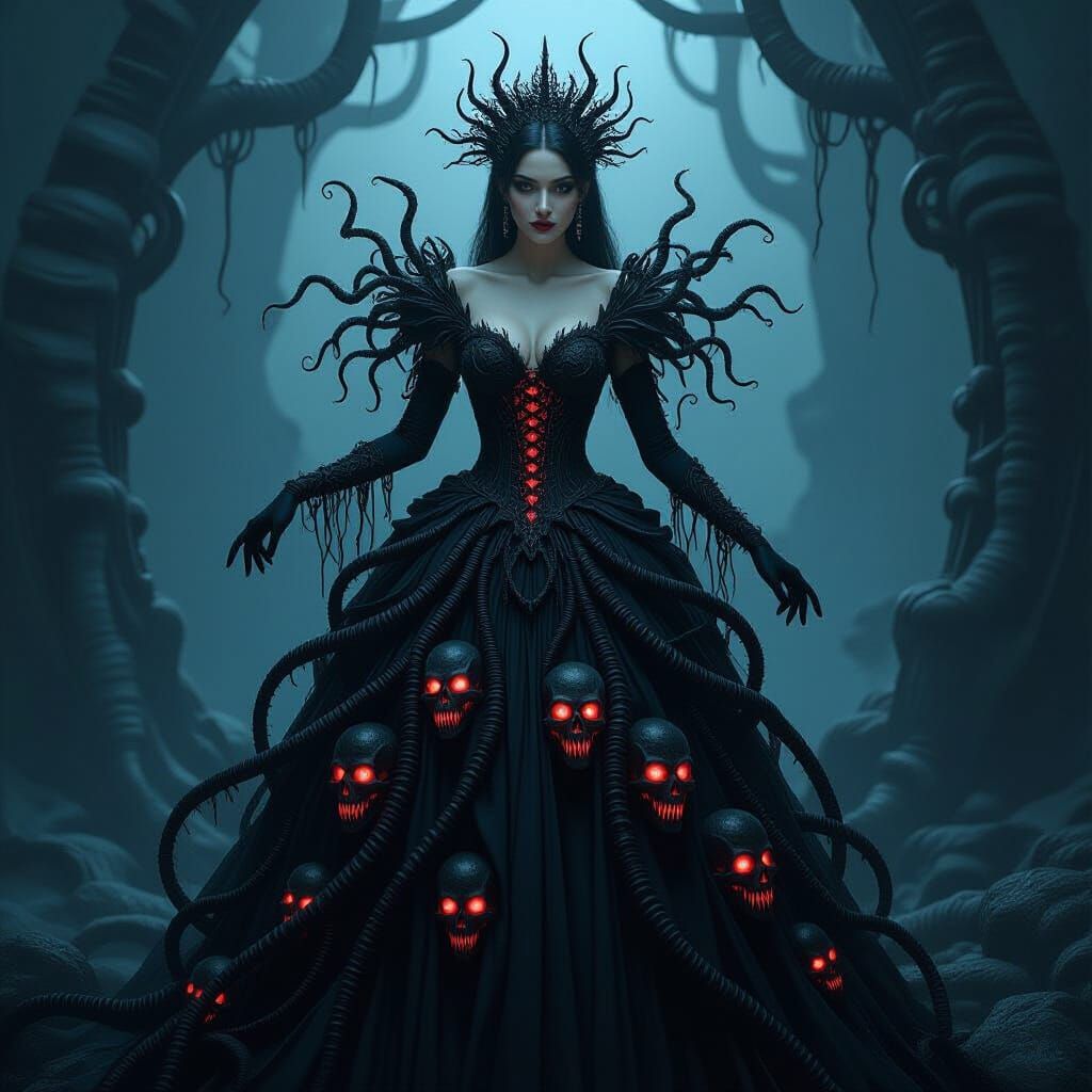 Nightmare Princess in Dark Surrealism Style