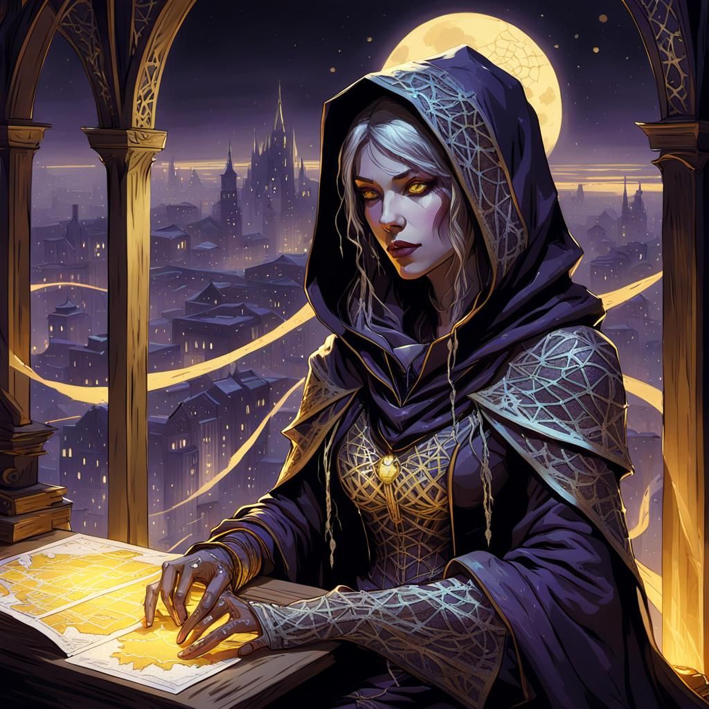 Lady Vyriss: Dark Fantasy Art Nouveau Portrait