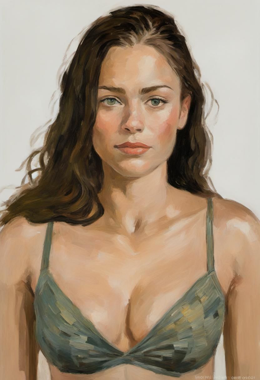 Stunning Woman in Post-Impressionist Impasto Style