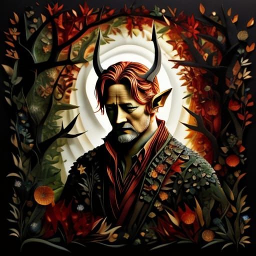 Celtic God of Trees in Whimsical Woodland Portrait