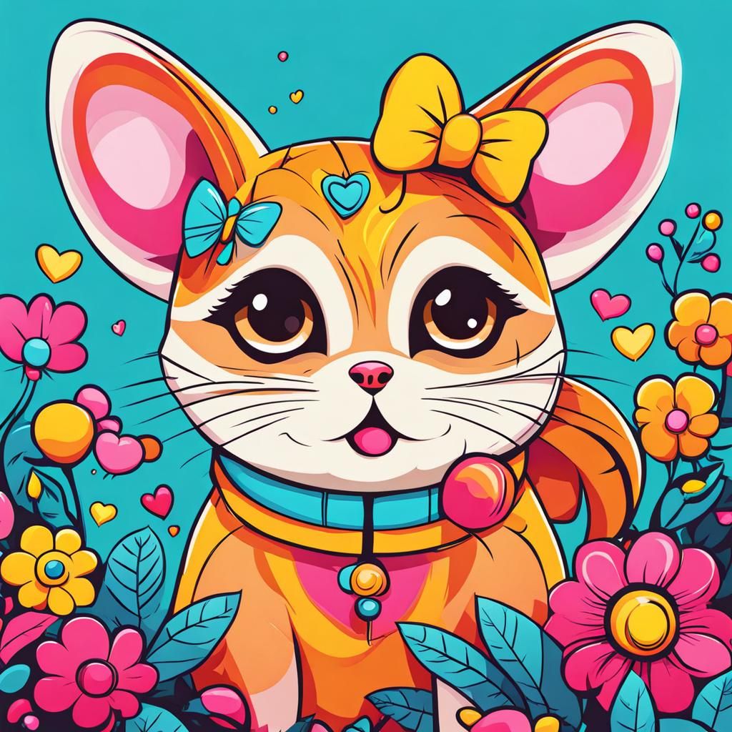 Cute Cartoon in Bright Colors