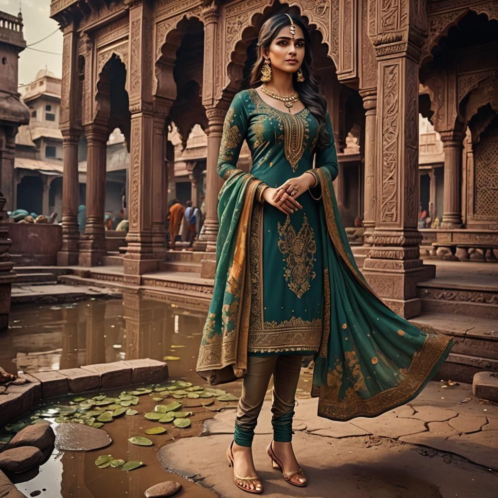 Beautiful Indian Woman in Detailed Matte Painting