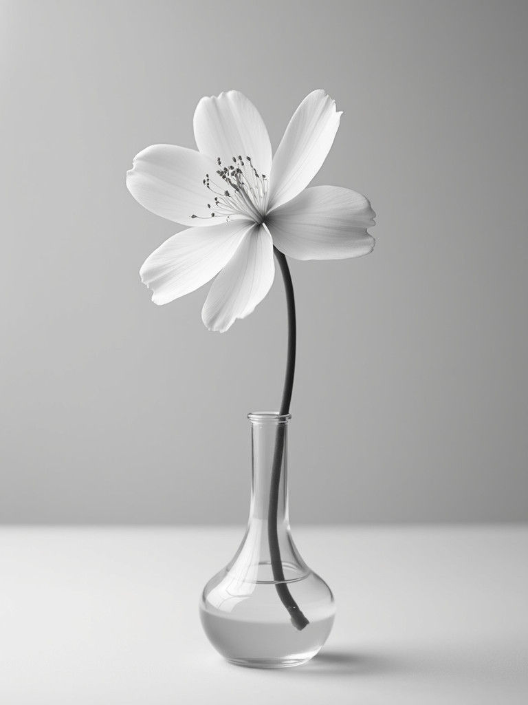 Elegant White Flower in Mapplethorpe Style