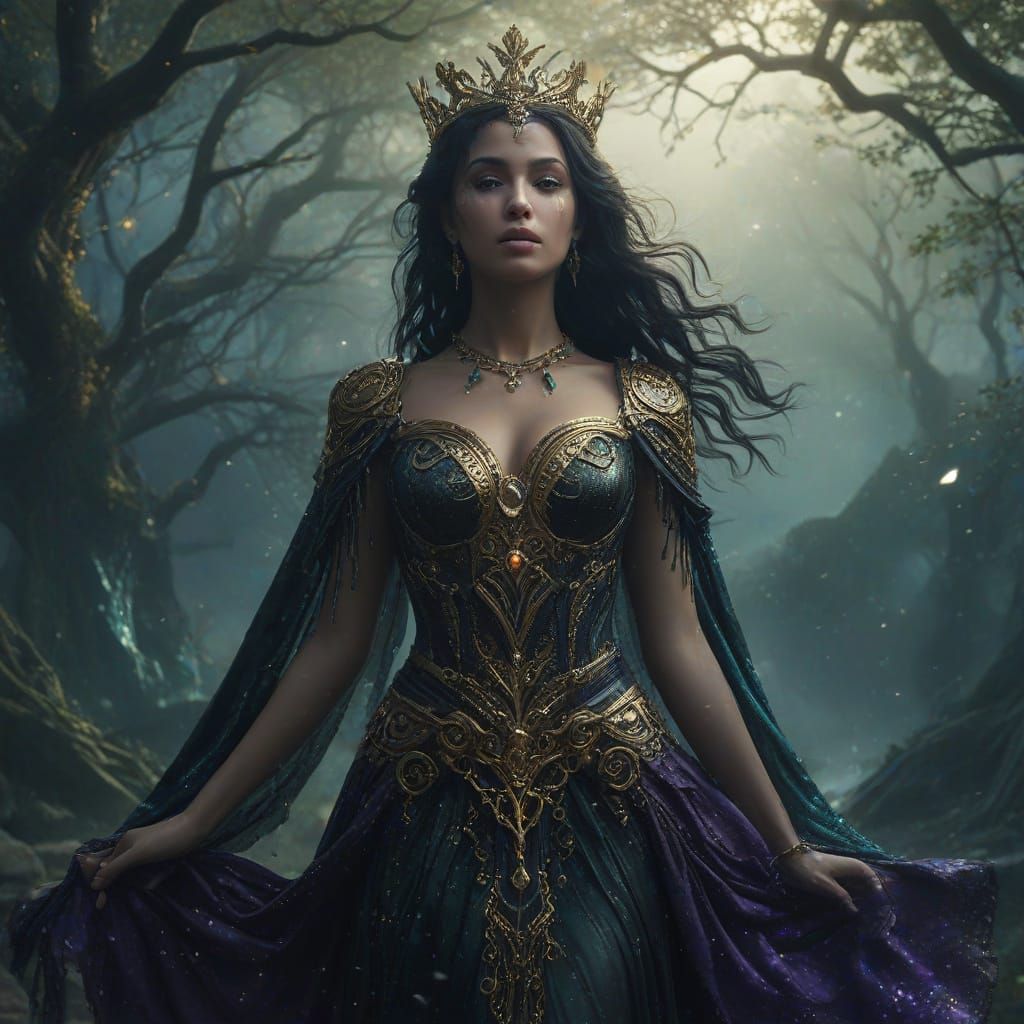 Ethereal Goddess of Darkness Reigns in Steampunk Fantasy