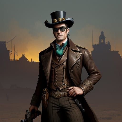 Steampunk Deadeye Stands Tall in the Wild West