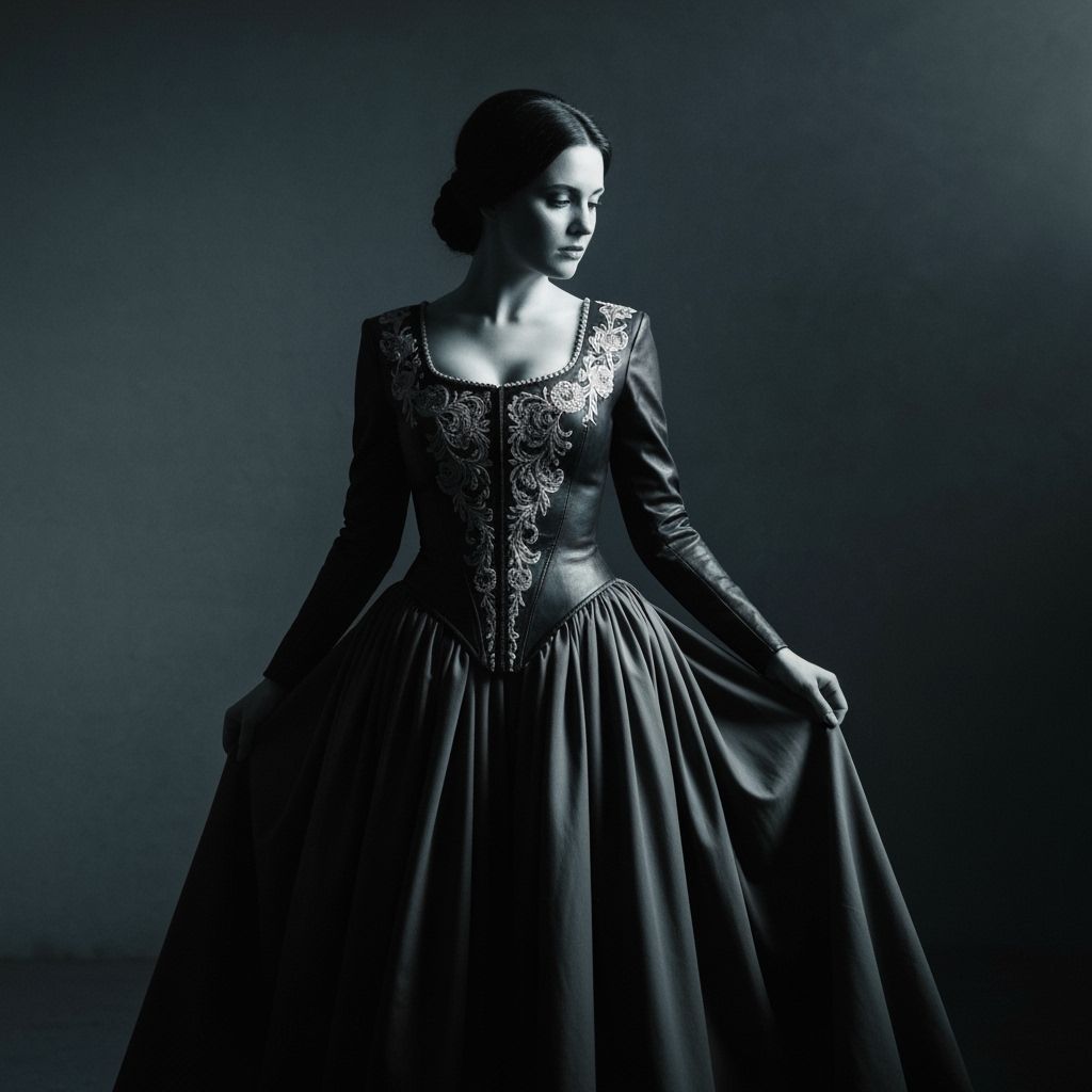 Mysterious Woman in Vintage Black and White Cinematic Portra...