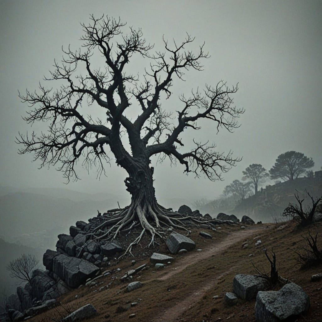 Ominous Catalonia Landscape in Dark, Gothic Style