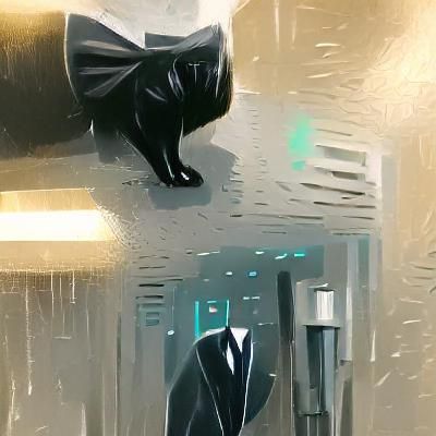 Black Cat in Suit: Art Deco Concept Art