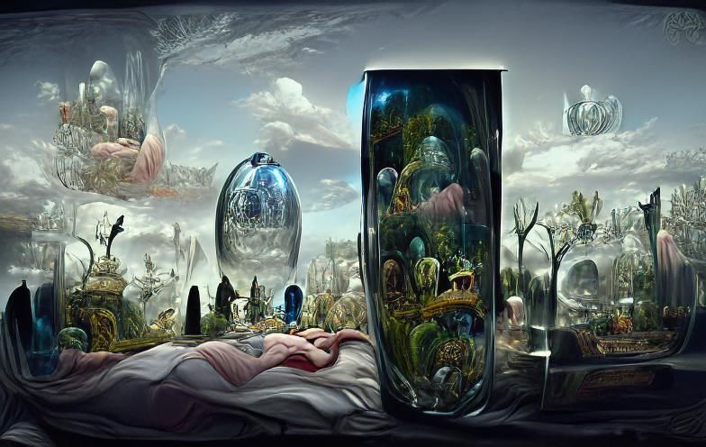 Alice in Wonderland Landscape with Sleeping Beauty