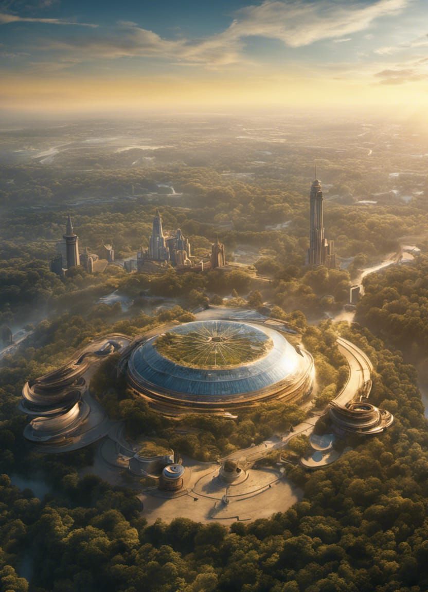 Spectacular Cloud City, Hyperrealistic 3D Render