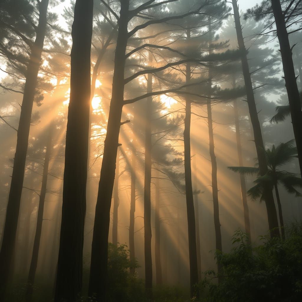 Turbulent Forest Landscape in Moody Light