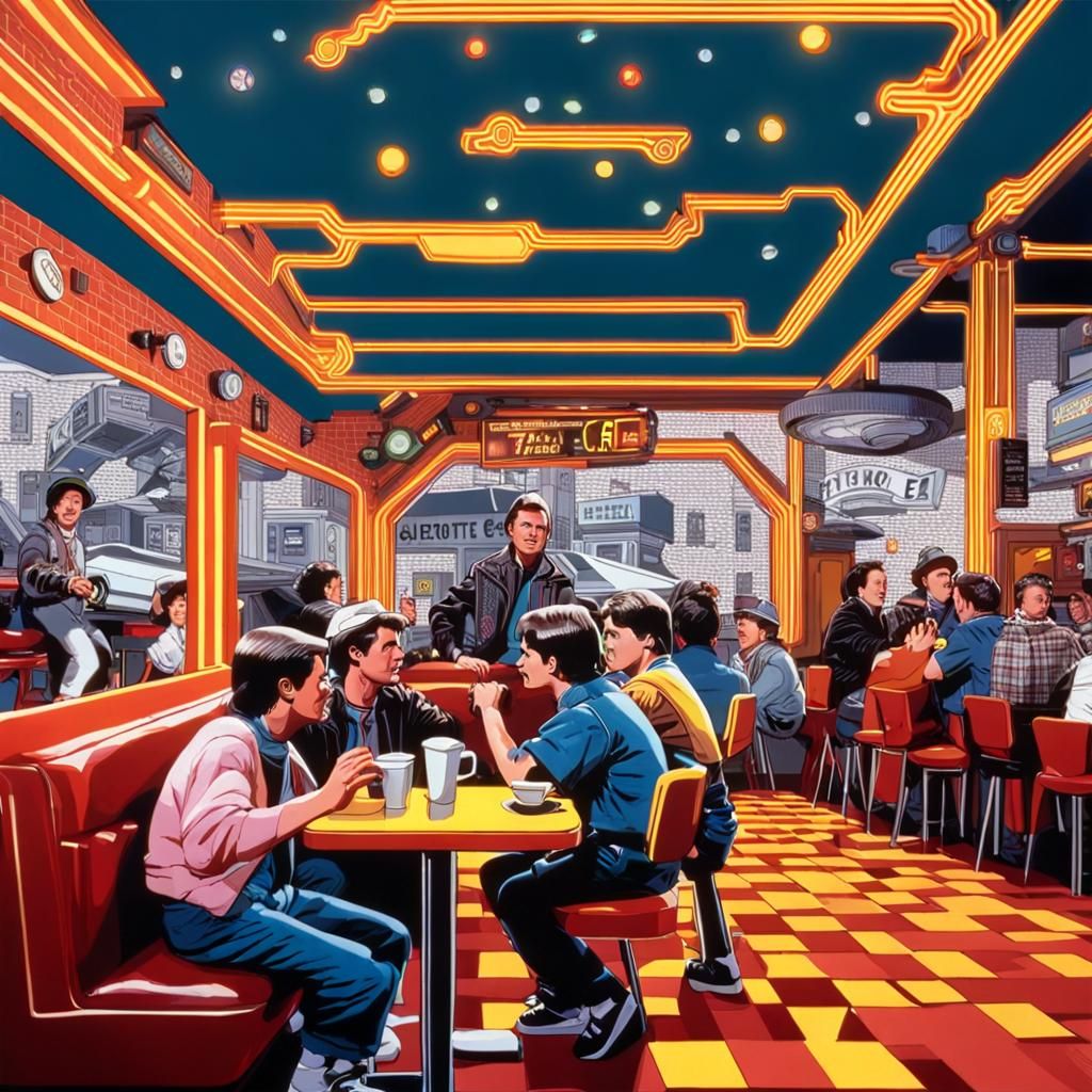 Back to the Future Cafe Scene