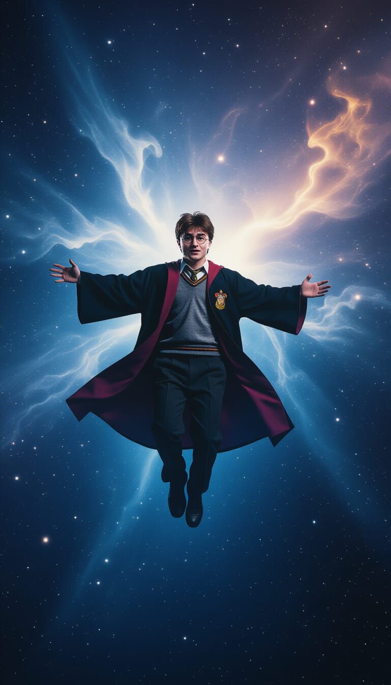 Harry Potter in Space: Vibrant Cinematic Still