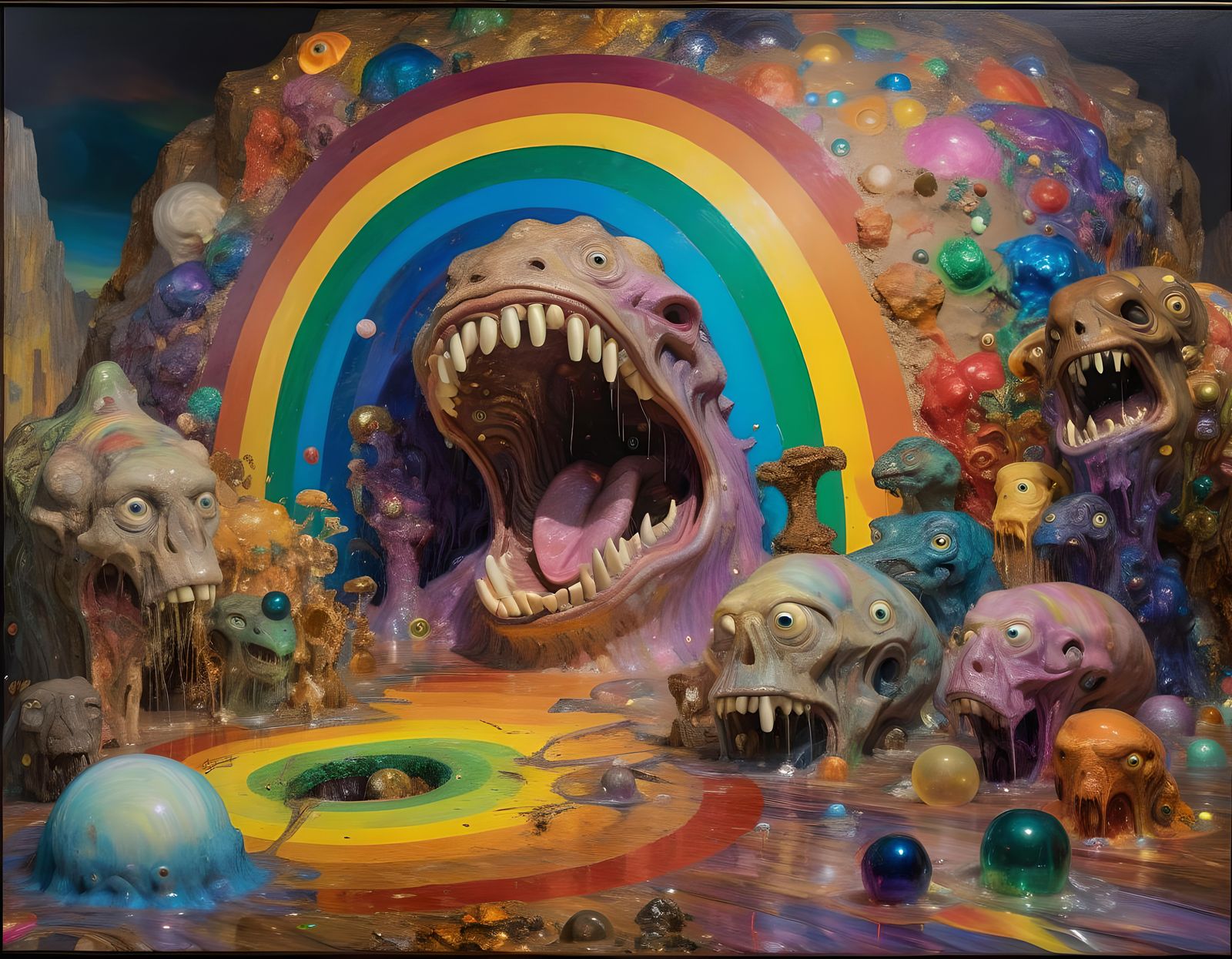 Surreal Comedy Art in Vibrant Color