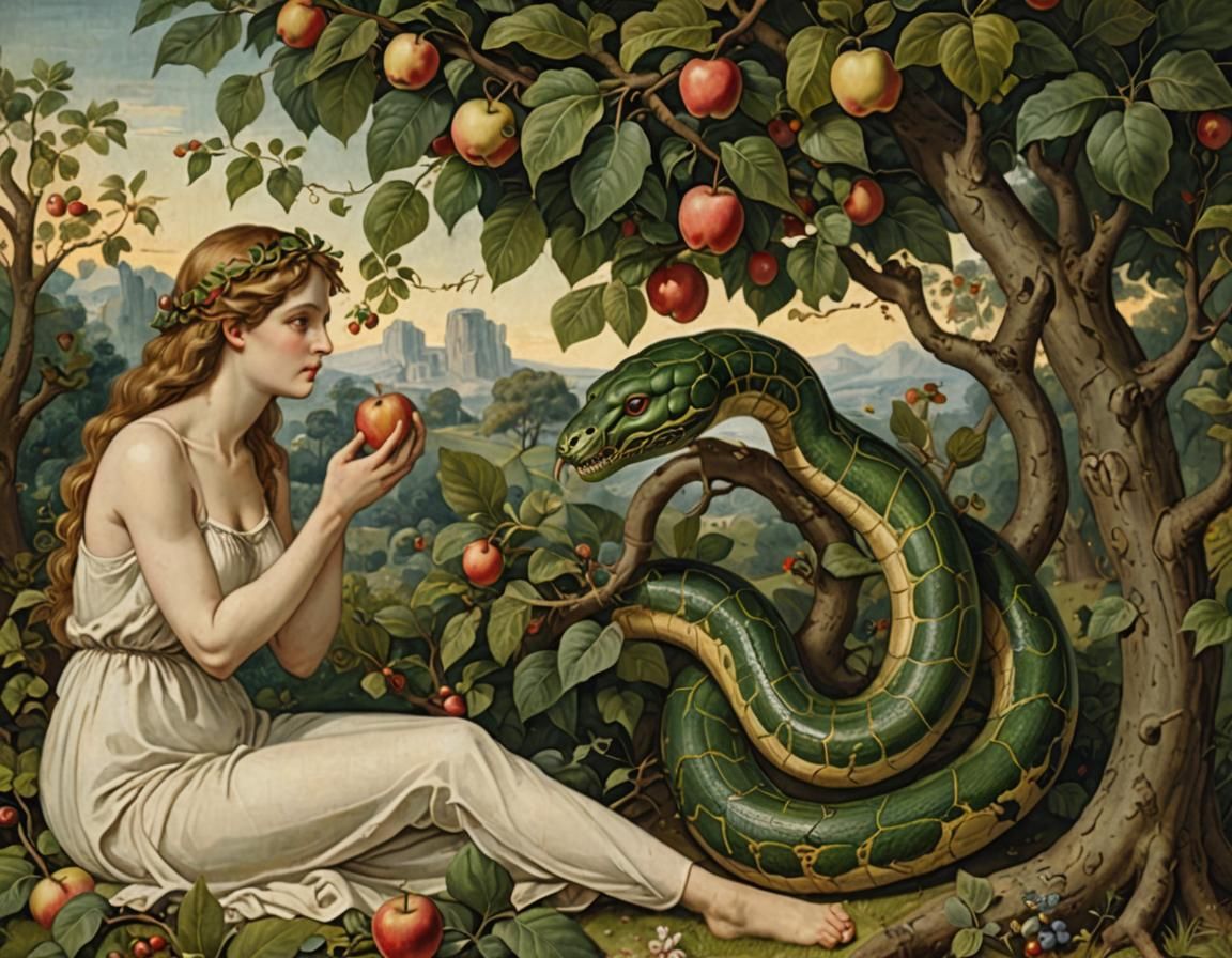 Eve and the Serpent in Eden